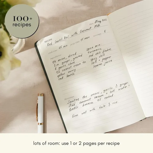 Miniatura 3 de Kunitsa Co. Cuaderno de Recetas - Regalo de Recuerdo, Libro en Blanco de Recetas de Tapa Dura para Escribir Tus Propias Recetas con Sugerencias