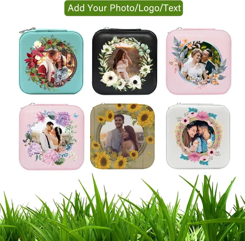 Miniatura 14 de Joyero personalizado con nombre, joyero de viaje portátil personalizado, organizador de joyas de cuero, cajas de dama de honor, boda, regalo