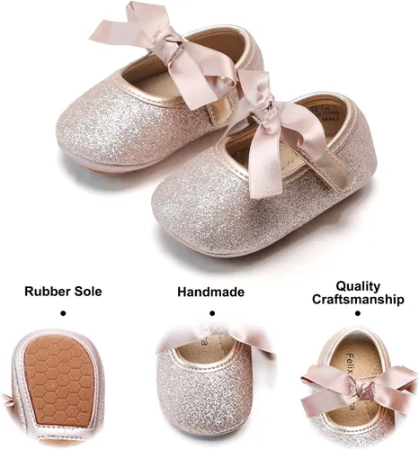 Miniatura 223 de Felix & Flora Zapatos de bebé de suela suave - Zapatos de bebé para caminar, mocasines, suela de goma, zapatos de cuna
