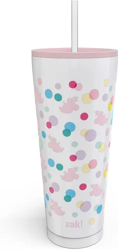 Miniatura 16 de Zak Designs Disney Minnie Mouse - Vaso de viaje de acero inoxidable con aislamiento al vacío con tapa a prueba de salpicaduras, incluye popote