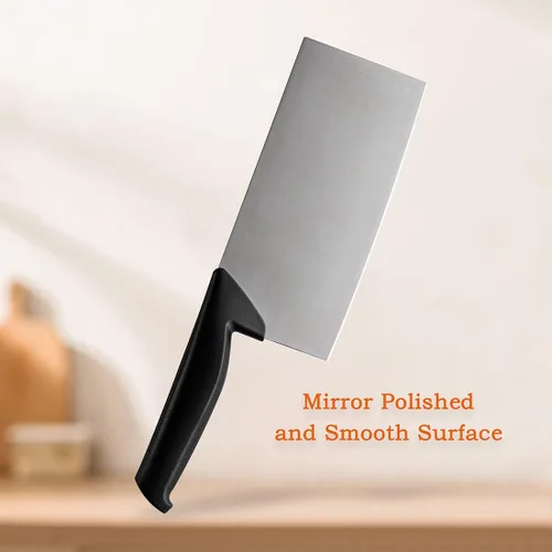 Miniatura 3 de TJ POP Cuchillo chino de carnicero de 7.5 pulgadas, cuchillo de cocina, cuchillo de carnicero de acero inoxidable 420HC, espesor de hoja de 2.5 mm