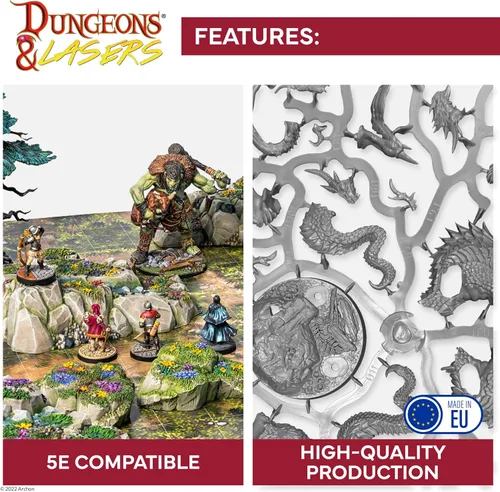 Miniatura 3 de Dungeons & Lasers Animal Companions - Juego de miniaturas DND - 24 figuras con bases escénicas - Compatible 5E para juegos de rol de mesa - 1.102 in