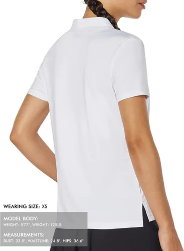 Miniatura 8 de Camisa de golf para mujer, sin cuello, cuello en V, manga corta, ligera, absorbe la humedad, secado rápido