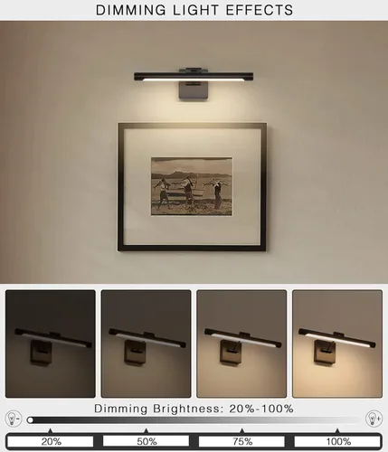Miniatura 4 de Joosenhouse Luz para cuadros de cableado directo, luces LED regulables para cuadros y pinturas de 16.53 pulgadas, iluminación de retrato de diana