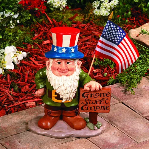 Miniatura 4 de Fun Express Estatua de gnomos de jardín para exteriores con 5 sombreros de temporada intercambiables, figuras de gnomos de resina para decoraciones