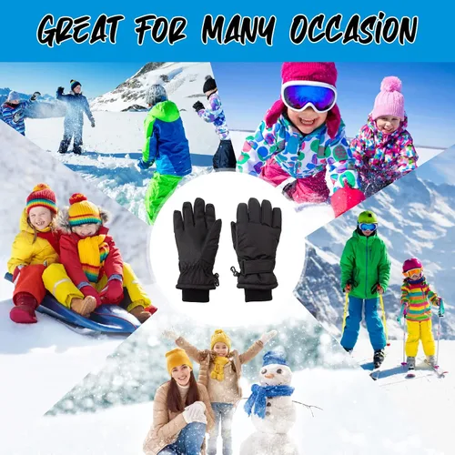 Miniatura 5 de Guantes de esquí de invierno para niños y niñas, guantes de nieve impermeables para clima frío, guantes de esquí y snowboard con forro polar