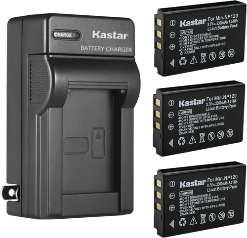 Miniatura 6 de Kastar Cargador de batería de pared AC para batería Minolta NP-120, Minolta MN80NV, MN88NV, MN90NV, MN200NV, MN220NV 1080p Full HD, MN4K40NV 4K