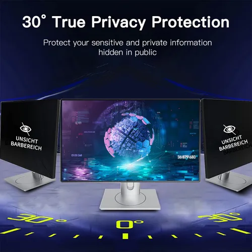 Miniatura 4 de Paquete de 2 pantallas magnéticas colgantes de privacidad para computadora de 27 pulgadas para monitor de pantalla ancha de 16:9, pantalla