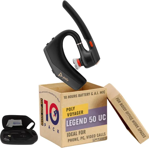 Miniatura 15 de Poly Voyager Legend 50-M - Auriculares Bluetooth, funda de carga, cancelación de ruido alimentada por IA, tecnología WindSmart de 4 micrófonos