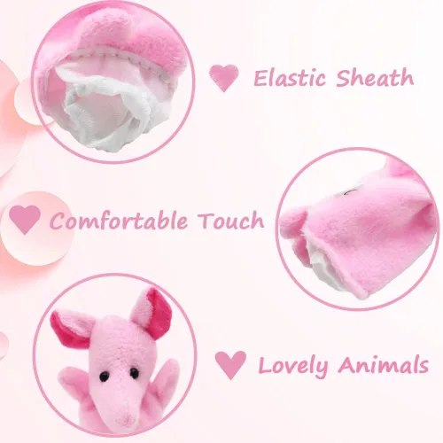 Miniatura 4 de Paquete de 16 marionetas de dedo de animales, juego de marionetas de peluche para niños, recuerdos de fiesta de Pascua, rellenos de cesta de Pascua