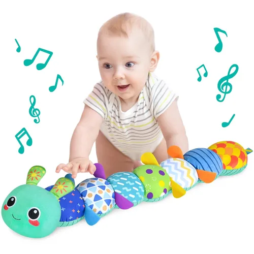 KMUYSL Juguetes para bebés de 0-6 y 6-12 meses, juguete sensorial con música y animales de peluche para 0 1 2 3 4 5 6+ meses, juguete de peluche con