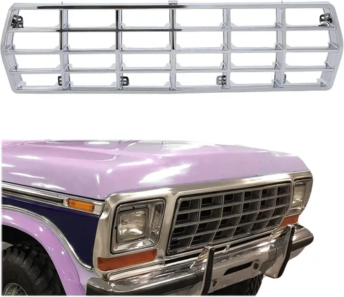 HECASA Rejilla delantera compatible con Ford Bronco F100 F150 F250 F350 1978-1979 Reemplazo para FO1200111 D8TZ8150C Cubierta de marco de parrilla