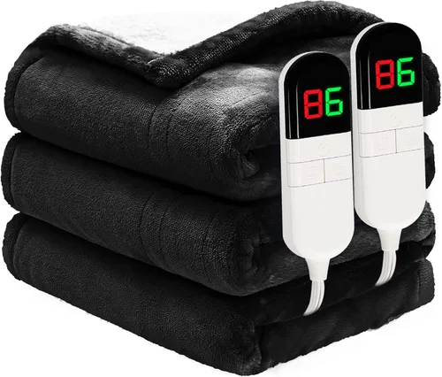 Miniatura 16 de Manta eléctrica individual de 62 x 84 pulgadas – Manta eléctrica suave y acogedora de primera calidad con 6 niveles de calefacción, manta Sherpa