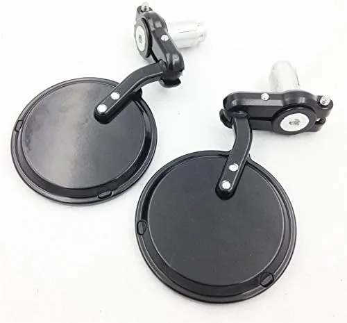 XKH grupo motocicleta negro aluminio redondo mini bar extremo 7/8 "espejo para Cafe Racer Clubman CB XS KZ GS nuevo