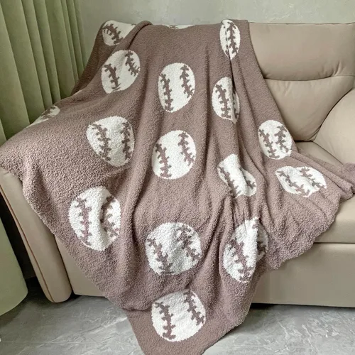 Miniatura 9 de Manta acogedora con patrón de béisbol perfecta reversible ligera ropa de cama para adultos, suave, cálida y de felpa manta deportiva de pelota ideal