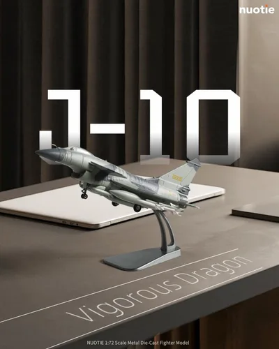 Miniatura 5 de NUOTIE 1/72 J10 Vigorous Dragon Fighter Jet Modelo Militar Aeronave Diecast Metal Modelo Adulto Modelo de Avión con Soporte para Entusiastas