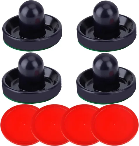 ONE250 Empujadores de hockey de aire y discos de hockey de aire rojo, asas de portería, accesorios de repuesto para mesas de juego (4 Striker, Azul