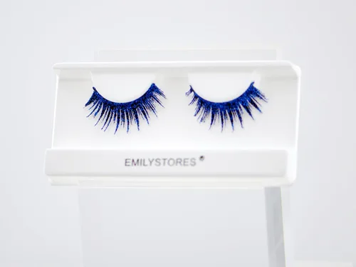 Miniatura 4 de Pestañas azules de Halloween para disfraz de drag queen, 1 par, color azul