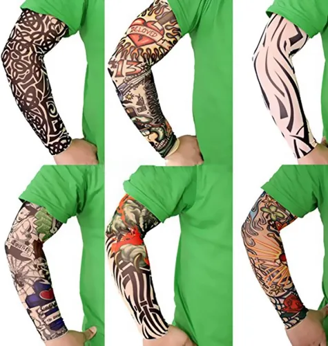 Miniatura 2 de Manga de compresión para tatuajes, mangas para brazos, fundas de tatuaje temporales, protección UV para hombres y mujeres, Color 9