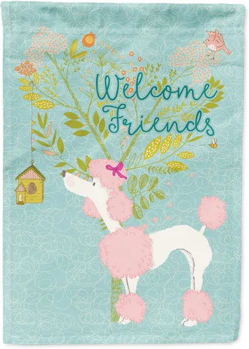 Miniatura 129 de Caroline's Treasures BB7594GF Bandera de jardín de Husky siberiano con texto en inglés "Welcome Friends" - Bandera decorativa para patio exterior