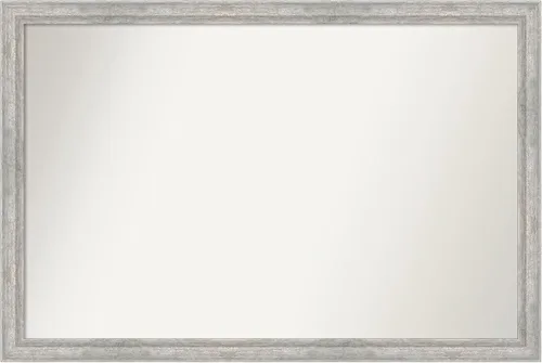 Miniatura 513 de Amanti Art Espejo de baño plateado para sobre fregadero, 23 x 23 pulgadas, espejo cuadrado plateado en ángulo, marco de madera moderno medio, se