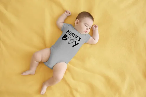Miniatura 4 de AW Fashions Auntie's Boy - Body para bebé, divertido y lindo traje para bebé, adorable mameluco para recién nacido Gris (Sports Grey)