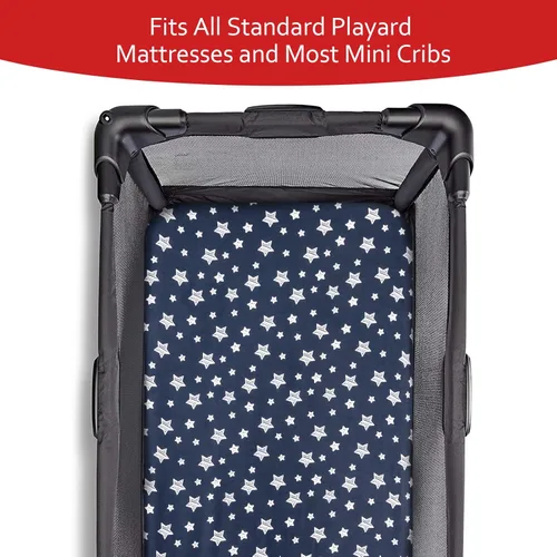 Miniatura 3 de Sábanas para Pack and Play para niños, paquete de 4 sábanas para minicuna, sábana ajustada elástica para Pack and Play y corralito, compatible