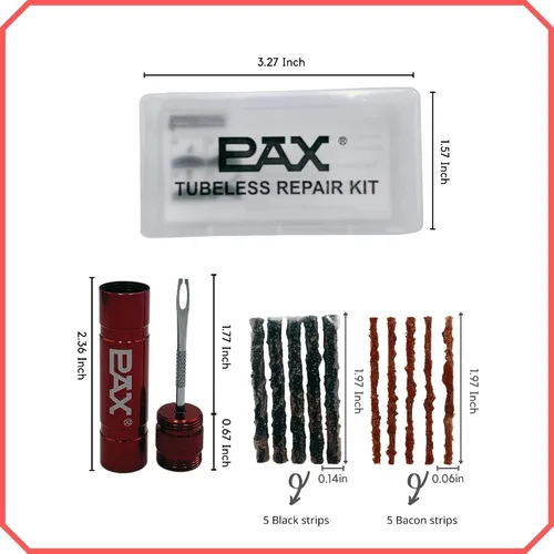 Miniatura 2 de PAX Kit de reparación de neumáticos de bicicleta sin cámara de 12 piezas, incluye recipiente de almacenamiento, herramienta de enchufe, 10 tiras