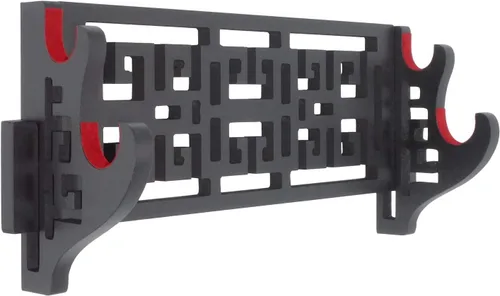 Miniatura 6 de Soporte de pared para espada de 2 niveles, soporte de exhibición Samurai con patrón hueco para Katana, Wakizashi y espadas estándar