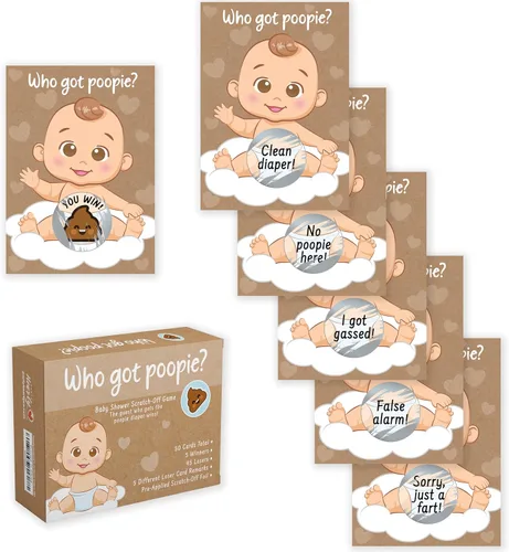 Miniatura 8 de Party Hearty Deliciosa diversión para baby shower – 50 divertidos arañazos de Poopie – Ideal para todos los géneros