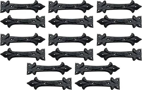 Miniatura 17 de Adonai Hardware Adonijah Bisagra falsa de aluminio para montaje frontal (6.5" x 12 Pack, Negro mate) para puertas de granero, puertas, armarios