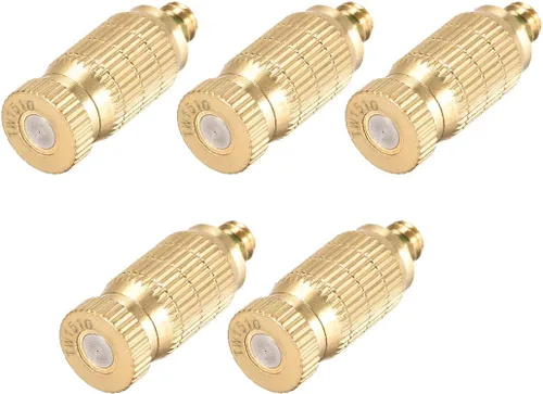 Miniatura 6 de uxcell Boquilla de nebulización de latón, cabezal rociador de nebulización de 0.004 in de diámetro de orificio roscado de 3/16 pulgadas para sistema