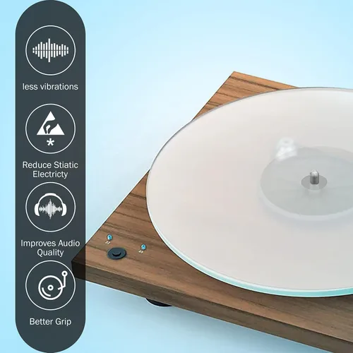 Miniatura 6 de SpinTunes - Tapete para tocadiscos de acrílico transparente, tapete deslizante de 11.75 pulgadas para reproductor de discos de vinilo de 12