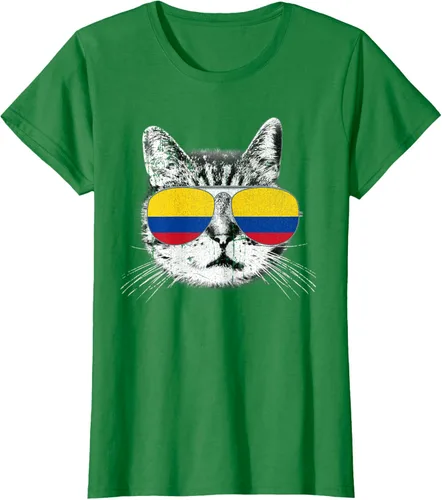 Miniatura 43 de Camisa de bandera de Colombia, orgullo colombiano, gato, hombres, mujeres, niños, camiseta de regalo