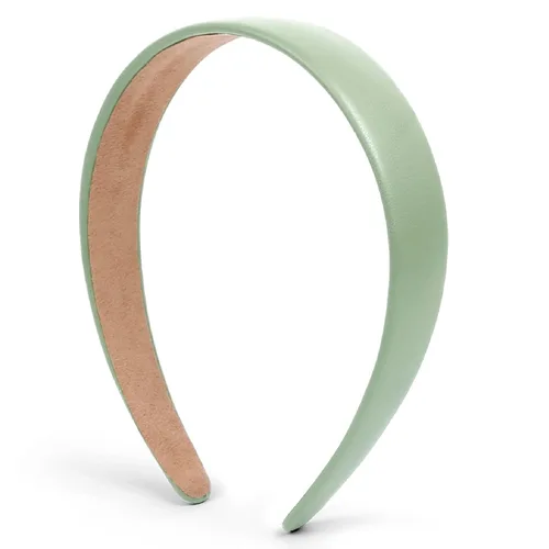 Miniatura 11 de Huachi Diademas negras para mujer, diadema negra de piel sintética para mujeres y niñas, banda de plástico duro para cabeza de colores sólidos