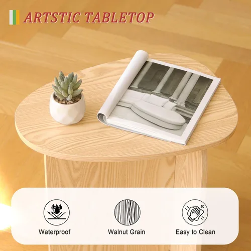 Miniatura 4 de AWASEN Mesa auxiliar pequeña, mesa auxiliar mini para sala de estar, mesa auxiliar moderna con tablero único, mesa auxiliar corta para espacios