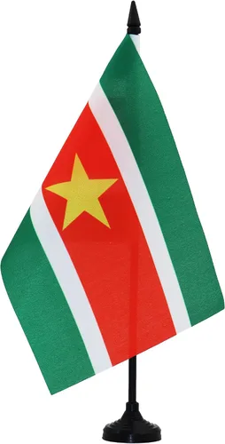 Miniatura 25 de Bandera de mesa de Anguila de 4 x 6 pulgadas, bandera de escritorio británica de Anguila, 5.9 x 3.9 in, palo y base de plástico negro AZ FLAG