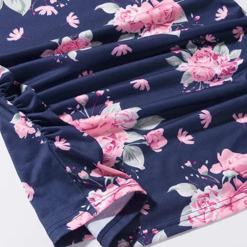 Miniatura 253 de GINKANA Blusas de maternidad de manga corta, diseño floral, fruncido, casual, para mamá, para embarazo