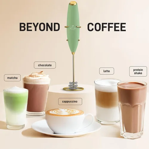 Miniatura 148 de Zulay Milk Boss Espumador de leche potente manual, hace espuma para latte, batidor para mezclar bebidas, café, miniespumador para capuchino, frappé