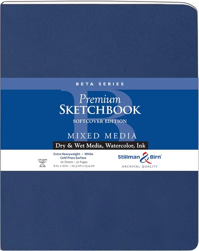 Miniatura 5 de Stillman & Birn Serie Beta Cuaderno de Dibujo de Tapa Blanda, 8.5 x 5.5 pulgadas, 270 g/m² (Extra Pesado), Papel Blanco, Superficie Cold Press