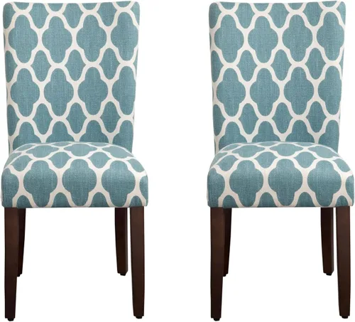 Miniatura 88 de Homepop Silla de comedor con detalles festoneados, sillas de comedor Parsons tapizadas, muebles decorativos para el hogar, tejido gris claro