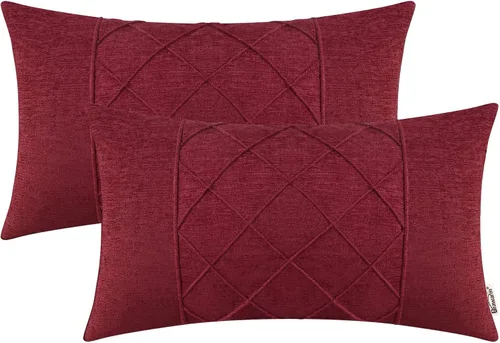 Miniatura 77 de BRAWARM Fundas de almohada 40x40 cm - Paquete de 2 fundas de almohada de chenilla negra, fundas de almohada de chenilla suave teñida sólida