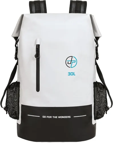 UPWELL Bolsa seca impermeable 30L Mochila para viajes Senderismo Camping Bolsas para Kayak Senderismo Bolsas impermeables Natación Flotante Blanco