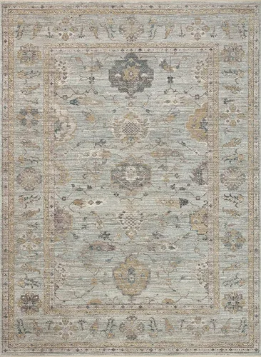 Miniatura 2 de Loloi Magnolia Home by Joanna Gaines Millie Collection MIE-02 Sky/Gold 2'-7" x 10'-0", .25" Altura de Pelo, Alfombra de Pasillo Cielo/Oro