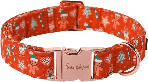 Miniatura 27 de Unique style paws - Collar para perro con hebilla de metal, naranja, duradero, lindo collar para perros pequeños, medianos y grandes