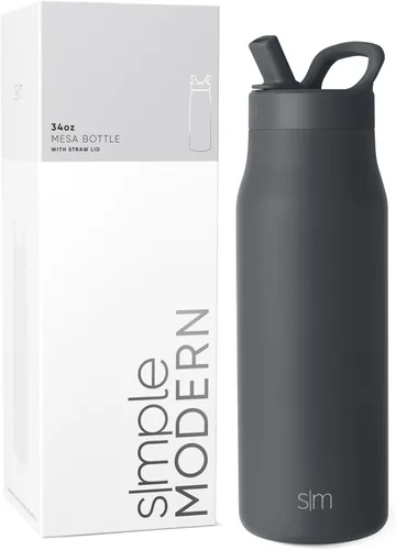 Miniatura 44 de Simple Modern Botella de agua con tapa de pajilla Termo de acero inoxidable aislado Botellas de agua reutilizables para viajes para gimnasio