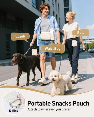 Miniatura 7 de AGPTEK Riñonera para pasear perros, bolsa de entrenamiento de perros de gran capacidad, bolsa de cintura con bolsa extraíble para aperitivos