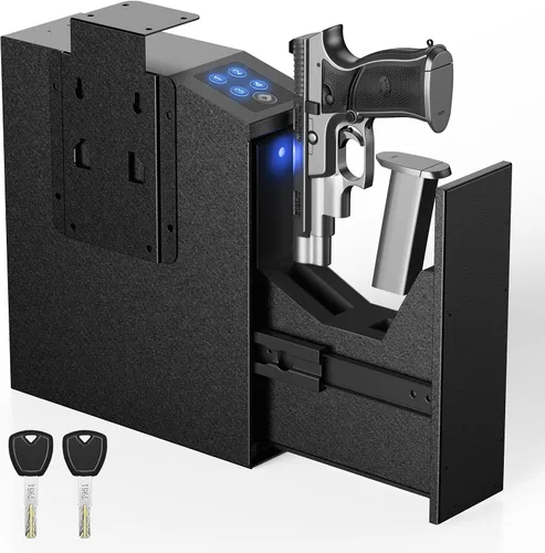 ADIMO Caja de Seguridad para Armas de Fuego para Pistola, Accesorios para Caja de Seguridad para Armas de Fuego para Pared y Mesita de Noche, Caja