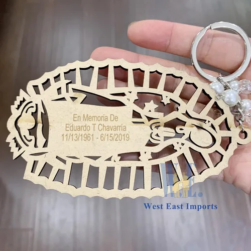 Miniatura 6 de 12 llaveros grabados personalizados con texto en inglés «Our Lady of Guadalupe», recuerdos de la primera comunión, bautizo, evento religioso