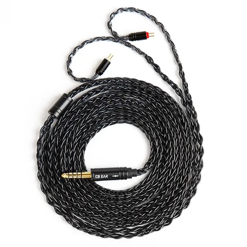 Miniatura 45 de H HIFIHEAR Cable de repuesto mejorado para auriculares, 8 núcleos, cable de cobre chapado en plata con cable IEM de 2 pines de 0.031 in para UM3X
